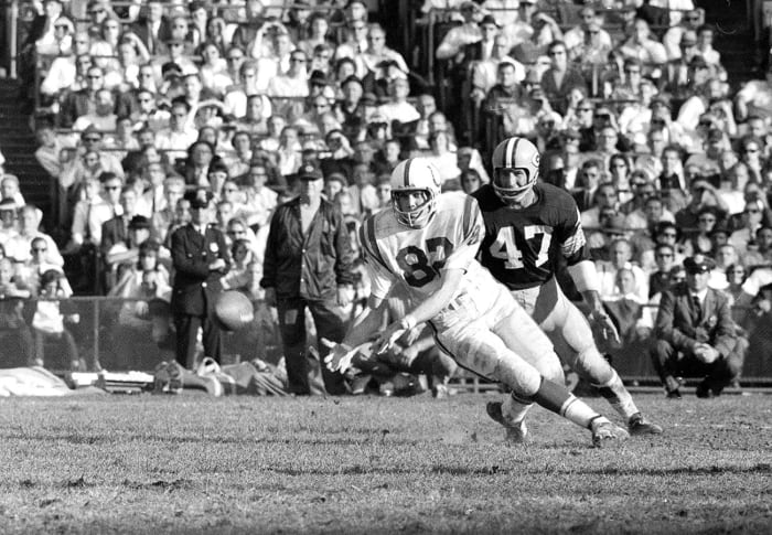 Raymond Berry, Colts vs. Packers, October 1964.